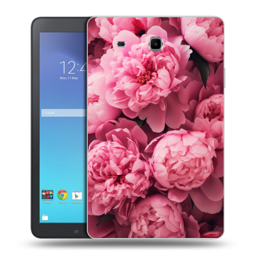 Силиконовый чехол на Samsung Galaxy Tab E 9.6 с принтом цветы пионы