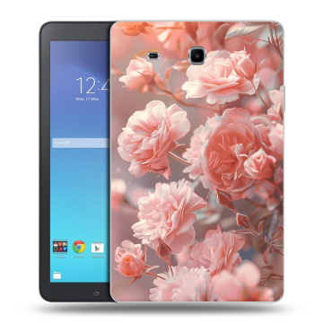 Силиконовый чехол на Samsung Galaxy Tab E 9.6 с принтом Розовые розы