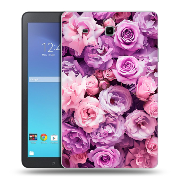 Силиконовый чехол на Samsung Galaxy Tab E 9.6 с принтом лавандовые розы