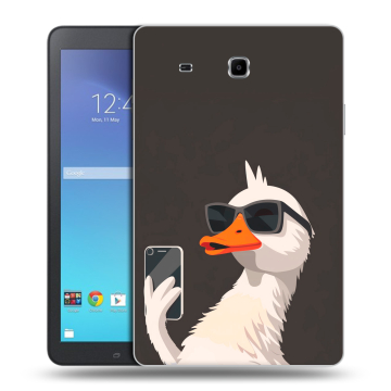 Силиконовый чехол на Samsung Galaxy Tab E 9.6 с принтом утка в очках