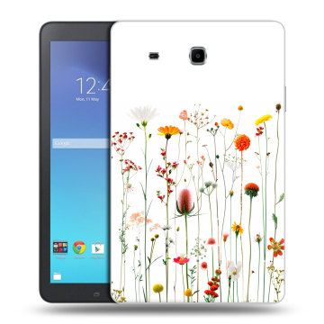 Силиконовый чехол на Samsung Galaxy Tab E 9.6 с принтом цветы