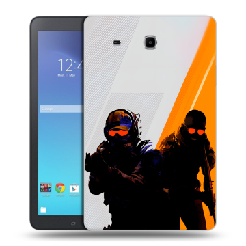 Силиконовый чехол на Samsung Galaxy Tab E 9.6 с принтом Контер страйк Counter strike