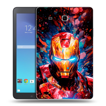Силиконовый чехол на Samsung Galaxy Tab E 9.6 с принтом Железный человек Ironman