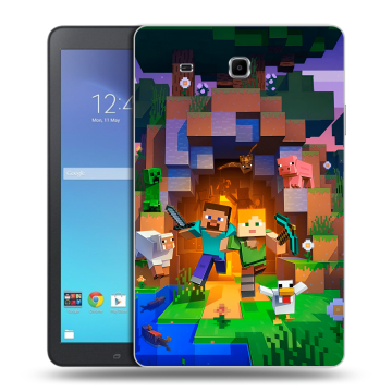 Силиконовый чехол на Samsung Galaxy Tab E 9.6 с принтом Майнкрафт Minecraft