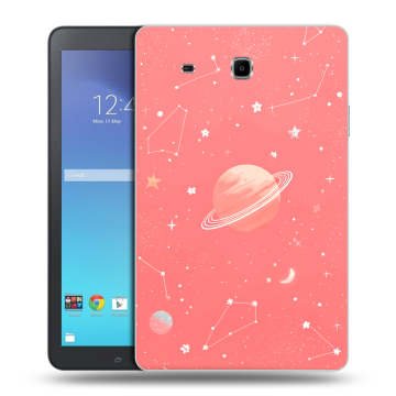 Силиконовый чехол на Samsung Galaxy Tab E 9.6 с принтом Розовый космос