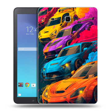 Силиконовый чехол на Samsung Galaxy Tab E 9.6 с принтом Тачки