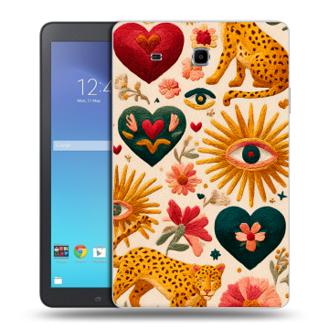 Силиконовый чехол на Samsung Galaxy Tab E 9.6 с принтом Модный принт
