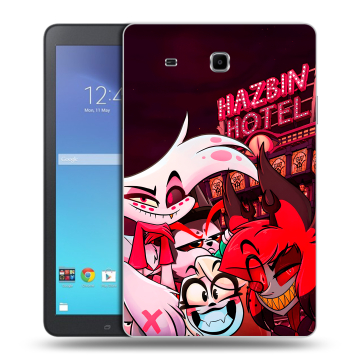 Силиконовый чехол на Samsung Galaxy Tab E 9.6 с принтом Hazbin Hotel Отель Хазбин