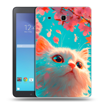 Силиконовый чехол на Samsung Galaxy Tab E 9.6 с принтом Красивый кот