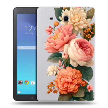 Силиконовый чехол на Samsung Galaxy Tab E 9.6 с принтом цветы
