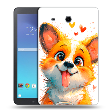 Силиконовый чехол на Samsung Galaxy Tab E 9.6 с принтом корги