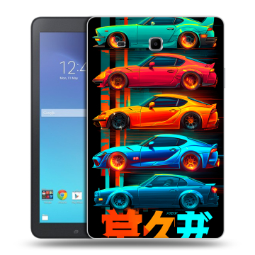 Силиконовый чехол на Samsung Galaxy Tab E 9.6 с принтом машины тачки