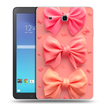 Силиконовый чехол на Samsung Galaxy Tab E 9.6 с принтом Розовые бантики