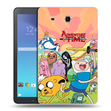 Силиконовый чехол на Samsung Galaxy Tab E 9.6 с принтом Adventure time Время приключений