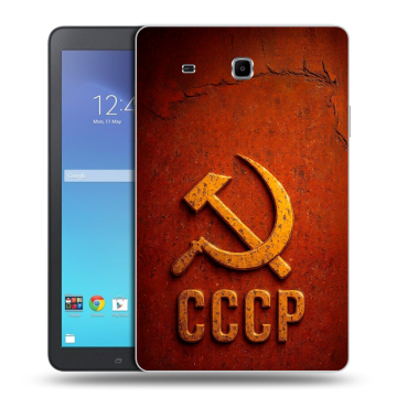 Силиконовый чехол на Samsung Galaxy Tab E 9.6 с принтом Флаг Герб СССР