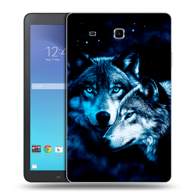 Силиконовый чехол на Samsung Galaxy Tab E 9.6 с принтом Волки Силиконовый чехол на Samsung Galaxy Tab E 9.6 с принтом Волки