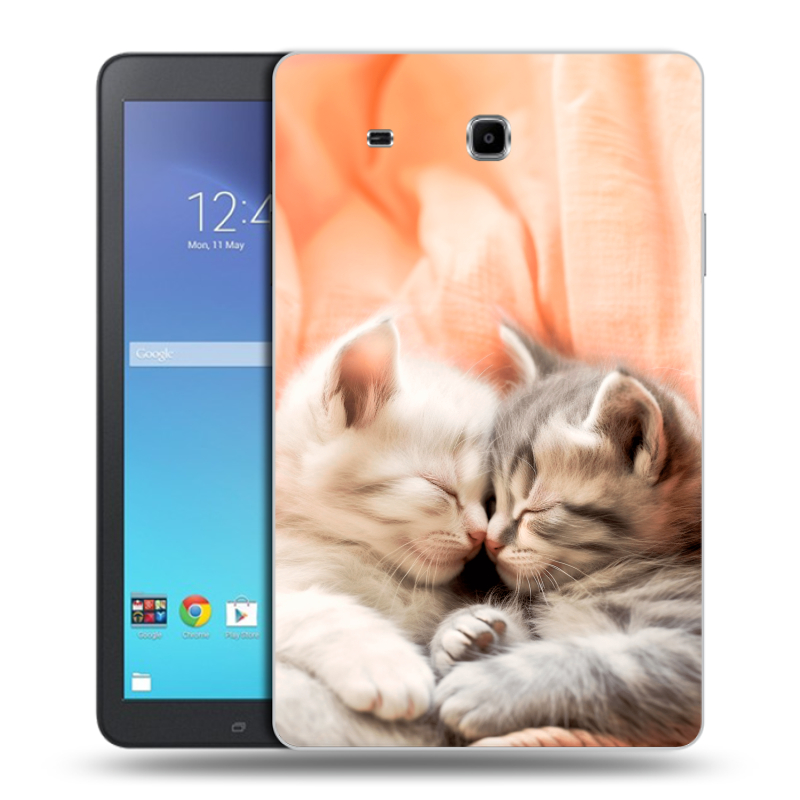 Силиконовый чехол на Samsung Galaxy Tab E 9.6 с принтом Котята Силиконовый чехол на Samsung Galaxy Tab E 9.6 с принтом Котята