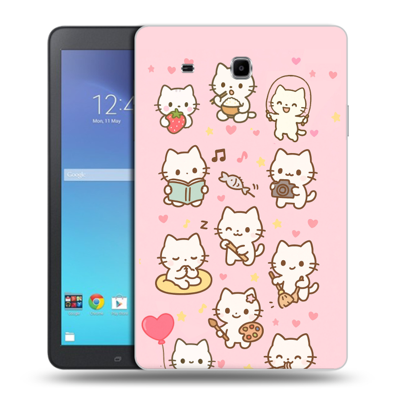 Силиконовый чехол на Samsung Galaxy Tab E 9.6 с принтом Hello Kitty Хелоу Кити Силиконовый чехол на Samsung Galaxy Tab E 9.6 с принтом Hello Kitty Хелоу Кити