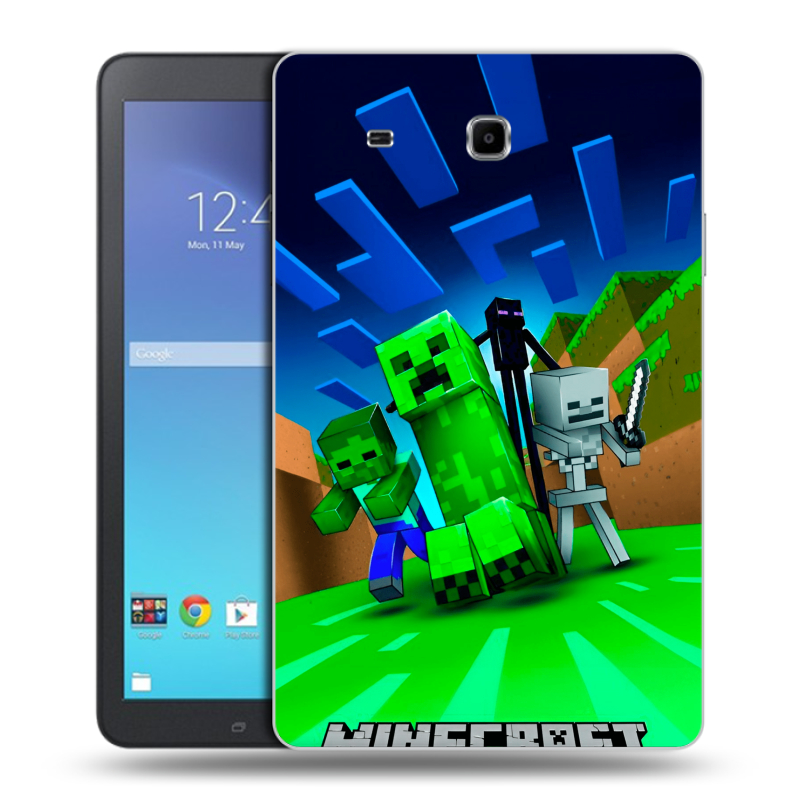 Силиконовый чехол на Samsung Galaxy Tab E 9.6 с принтом Майнкрафт Силиконовый чехол на Samsung Galaxy Tab E 9.6 с принтом Майнкрафт