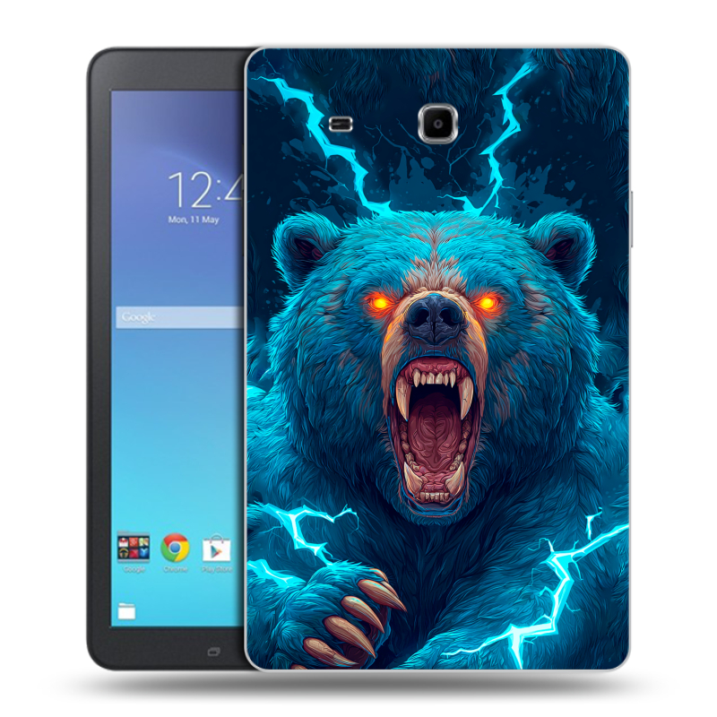 Силиконовый чехол на Samsung Galaxy Tab E 9.6 с принтом Медведь Силиконовый чехол на Samsung Galaxy Tab E 9.6 с принтом Медведь