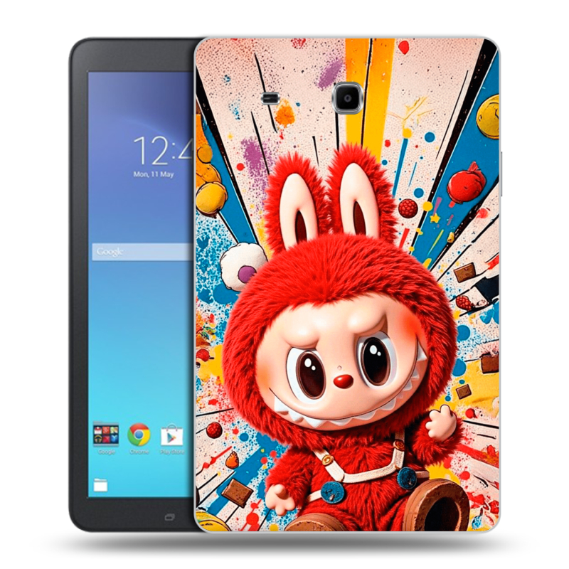 Силиконовый чехол на Samsung Galaxy Tab E 9.6 с принтом Labubu Лабубу Силиконовый чехол на Samsung Galaxy Tab E 9.6 с принтом Labubu Лабубу