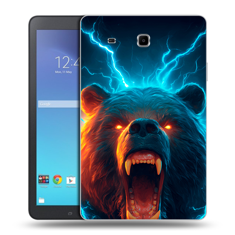 Силиконовый чехол на Samsung Galaxy Tab E 9.6 с принтом Медведь Силиконовый чехол на Samsung Galaxy Tab E 9.6 с принтом Медведь