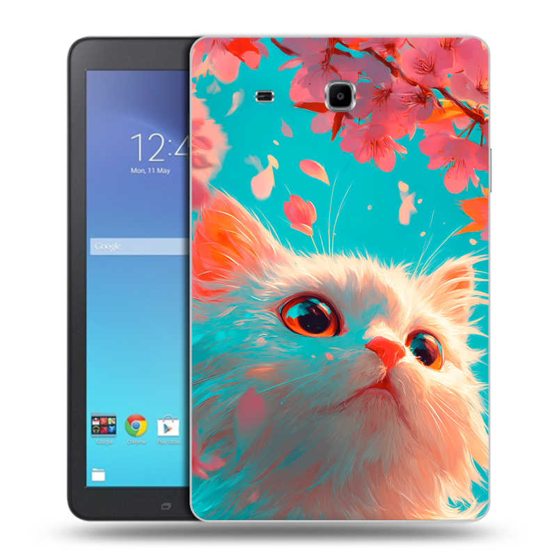 Силиконовый чехол на Samsung Galaxy Tab E 9.6 с принтом Красивый кот Силиконовый чехол на Samsung Galaxy Tab E 9.6 с принтом Красивый кот