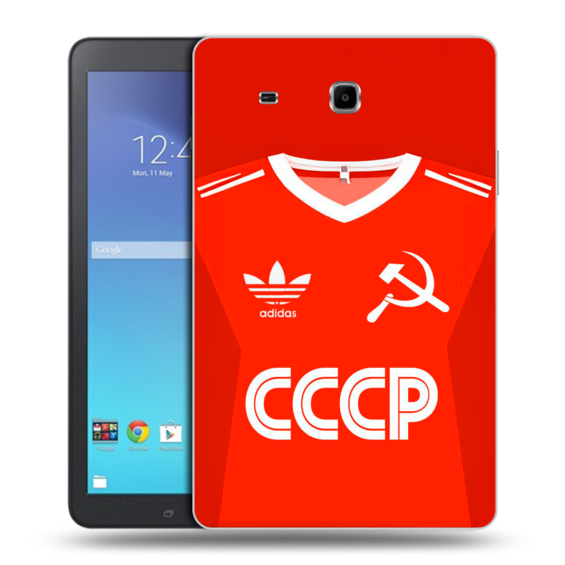 Силиконовый чехол на Samsung Galaxy Tab E 9.6 с принтом Флаг Герб СССР Силиконовый чехол на Samsung Galaxy Tab E 9.6 с принтом Флаг Герб СССР