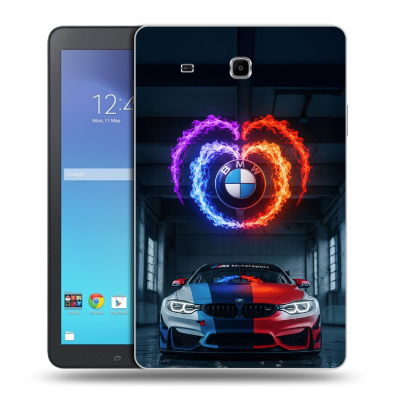 Силиконовый чехол на Samsung Galaxy Tab E 9.6 с принтом BMW БМВ Силиконовый чехол на Samsung Galaxy Tab E 9.6 с принтом BMW БМВ