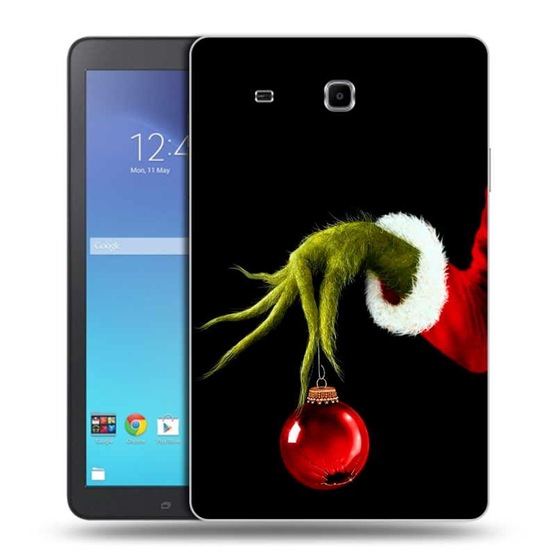 Силиконовый чехол на Samsung Galaxy Tab E 9.6 с принтом Новый год Гринч Силиконовый чехол на Samsung Galaxy Tab E 9.6 с принтом Новый год Гринч