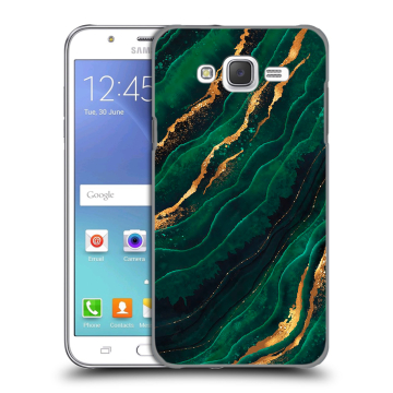 Силиконовый чехол на Samsung Galaxy J5 с принтом Мрамор зеленое золото
