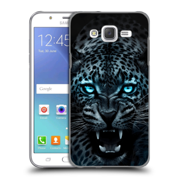 Силиконовый чехол на Samsung Galaxy J5 с принтом Темный леопард