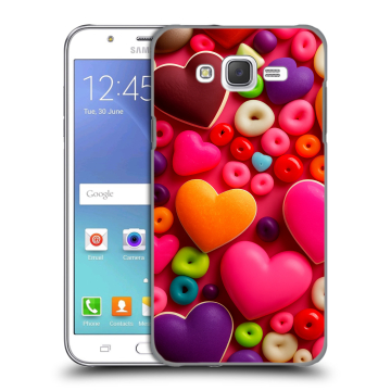 Силиконовый чехол на Samsung Galaxy J5 с принтом Сердечки