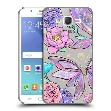 Силиконовый чехол на Samsung Galaxy J5 с принтом Бабочки и цветы Силиконовый чехол на Samsung Galaxy J5 с принтом Бабочки и цветы