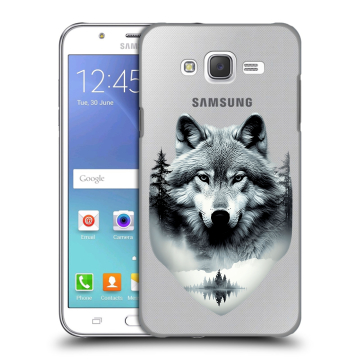Силиконовый чехол на Samsung Galaxy J5 с принтом Волк в лесу Силиконовый чехол на Samsung Galaxy J5 с принтом Волк в лесу