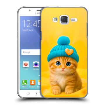 Силиконовый чехол на Samsung Galaxy J5 с принтом Котенок в шапке Силиконовый чехол на Samsung Galaxy J5 с принтом Котенок в шапке