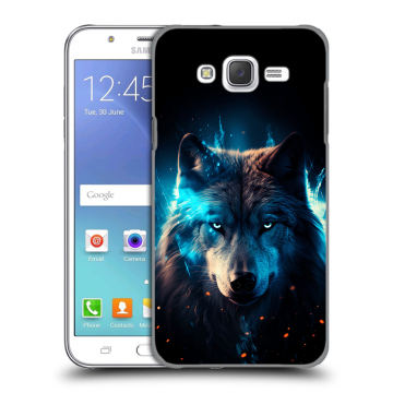 Силиконовый чехол на Samsung Galaxy J5 с принтом Волк ночной