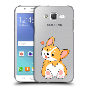 Силиконовый чехол на Samsung Galaxy J5 с принтом Корги Силиконовый чехол на Samsung Galaxy J5 с принтом Корги