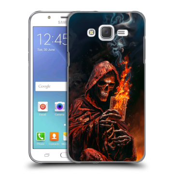 Силиконовый чехол на Samsung Galaxy J5 с принтом Скелет и карты Силиконовый чехол на Samsung Galaxy J5 с принтом Скелет и карты
