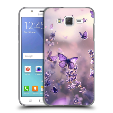 Силиконовый чехол на Samsung Galaxy J5 с принтом бабочки и лаванда Силиконовый чехол на Samsung Galaxy J5 с принтом бабочки и лаванда