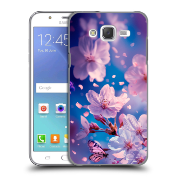 Силиконовый чехол на Samsung Galaxy J5 с принтом цветы бабочки Силиконовый чехол на Samsung Galaxy J5 с принтом цветы бабочки