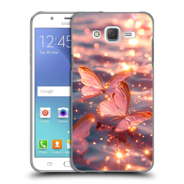 Силиконовый чехол на Samsung Galaxy J5 с принтом бабочки розовые Силиконовый чехол на Samsung Galaxy J5 с принтом бабочки розовые