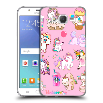 Силиконовый чехол на Samsung Galaxy J5 с принтом розовые единороги Силиконовый чехол на Samsung Galaxy J5 с принтом розовые единороги
