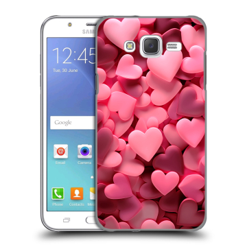 Силиконовый чехол на Samsung Galaxy J5 с принтом розовые сердечки Силиконовый чехол на Samsung Galaxy J5 с принтом розовые сердечки