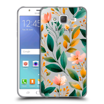 Силиконовый чехол на Samsung Galaxy J5 с принтом Цветы паттерн Силиконовый чехол на Samsung Galaxy J5 с принтом Цветы паттерн