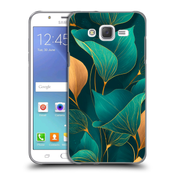 Силиконовый чехол на Samsung Galaxy J5 с принтом Листья и золото Силиконовый чехол на Samsung Galaxy J5 с принтом Листья и золото