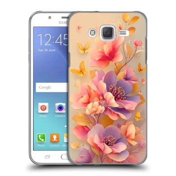 Силиконовый чехол на Samsung Galaxy J5 с принтом Цветы и бабочки Силиконовый чехол на Samsung Galaxy J5 с принтом Цветы и бабочки