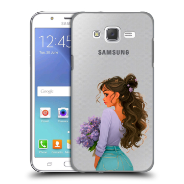 Силиконовый чехол на Samsung Galaxy J5 с принтом девушка цветы Силиконовый чехол на Samsung Galaxy J5 с принтом девушка цветы