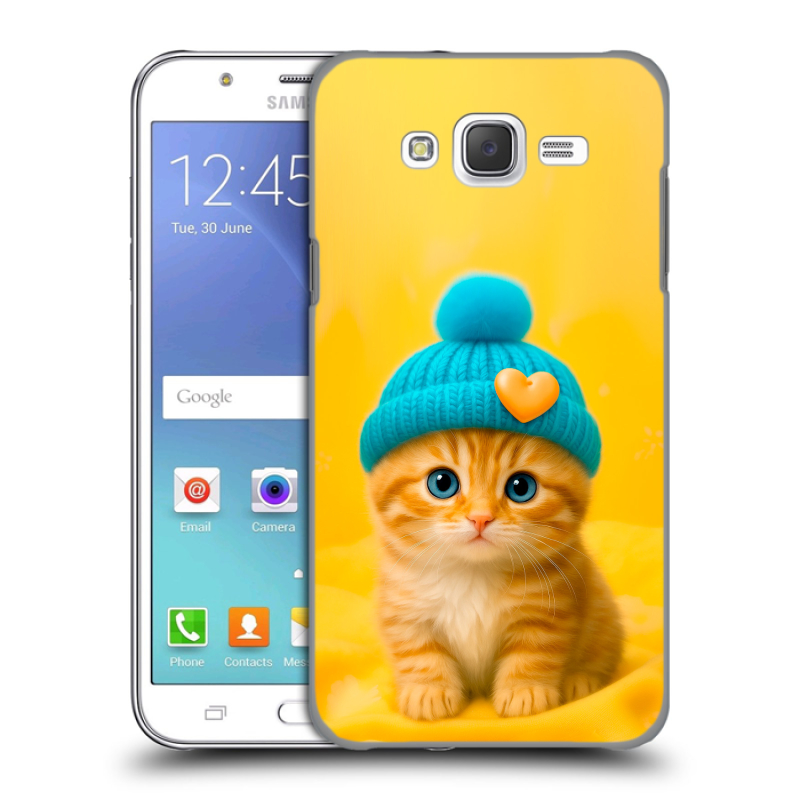 Пластиковый чехол на Samsung Galaxy J5 с принтом Котенок в шапке Пластиковый чехол на Samsung Galaxy J5 с принтом Котенок в шапке