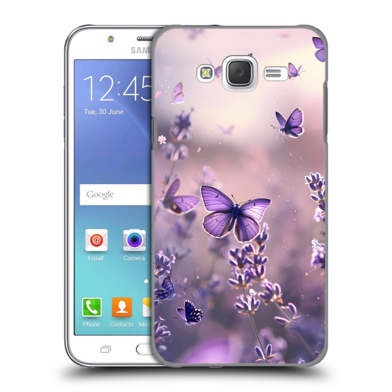 Силиконовый чехол на Samsung Galaxy J5 с принтом бабочки и лаванда Силиконовый чехол на Samsung Galaxy J5 с принтом бабочки и лаванда